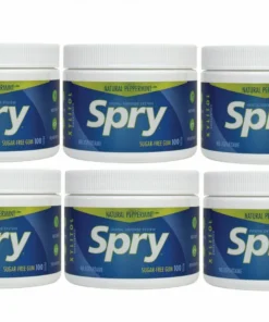 6 x Spry Xylitol Chewing Gum Peppermint 100 Pieces Dental Defense 600 Pcs