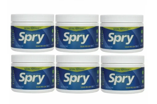 6 x Spry Xylitol Chewing Gum Peppermint 100 Pieces Dental Defense 600 Pcs