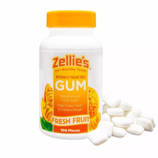 Zellie'S 100% Xylitol Sugar Free Fresh Fruit Chewing Gum Fresh Fruit Flavor - Image 4