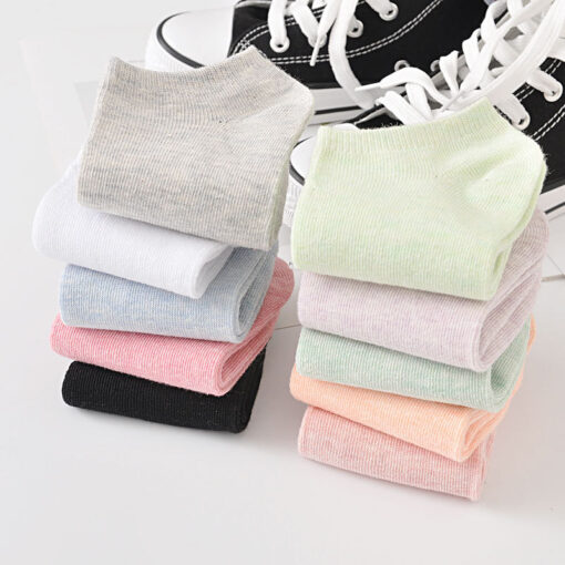 Pure cotton socks women's candy plain color ladies women's socks invisible shallow mouth socks ankle socks Bare socks Zhuji socks wholesale - Image 4