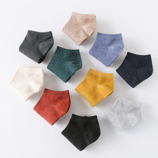 Men's ankle socks Bare socks solid color couple ankle socks retro pure color cotton new cotton sports socks casual all-matching - Image 3