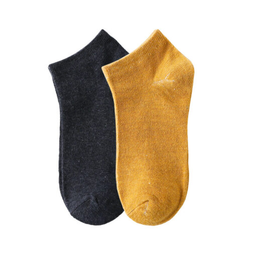 One piece dropshipping men's pure color cotton ankle socks short socks Casual Male socks anti-slip cotton Zhuji socks wholesale - Image 5