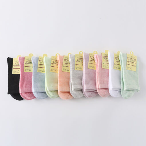 One piece dropshipping candy color women's cotton socks pure color cotton high waist mid-calf women's cotton socks cotton sock autumn and winter gift socks - Image 3
