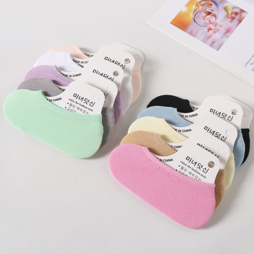 Summer ultra-thin candy color velvet invisible small size silicone women's children's stockings disposable socks no show socks - Image 3