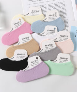 Summer ultra-thin candy color velvet invisible small size silicone women's children's stockings disposable socks no show socks