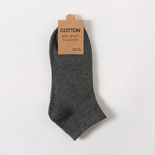 One piece dropshipping men's pure color cotton ankle socks short socks Casual Male socks anti-slip cotton Zhuji socks wholesale - Image 8