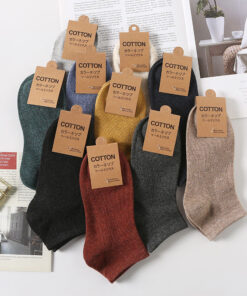 One piece dropshipping men's pure color cotton ankle socks short socks Casual Male socks anti-slip cotton Zhuji socks wholesale