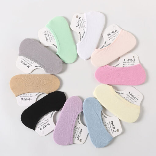 Summer ultra-thin candy color velvet invisible small size silicone women's children's stockings disposable socks no show socks - Image 4