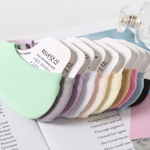 Summer ultra-thin candy color velvet invisible small size silicone women's children's stockings disposable socks no show socks - Image 2