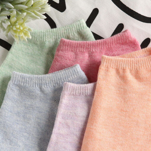 One piece dropshipping pure color cotton socks women's low-cut liners socks shallow mouth plus size gift women's socks Zhuji socks wholesale - Image 3