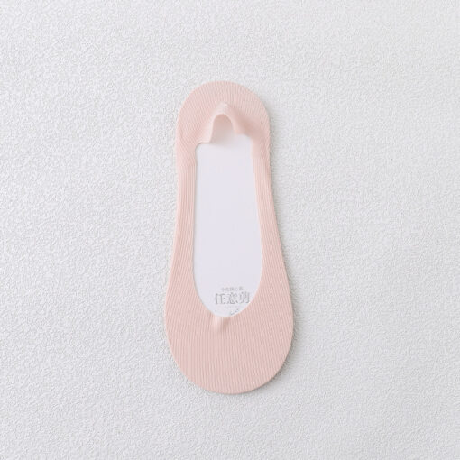 Summer invisible socks Women's Ice Silk round mouth non-slip arbitrary cut thin edge invisible female socks elastic solid color low cut socks - Image 9