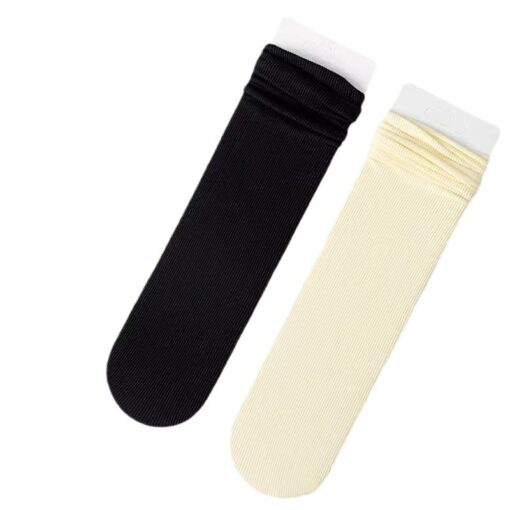 One piece dropshipping nylon velvet sock women's thin mid-calf length spring/summer bunching socks solid color women's ice socks - Image 5