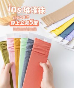 Ice socks women's velvet spring and summer women's socks bunching socks tube socks solid color long jk socks fashion socks wholesale