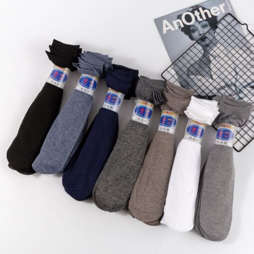 Spring and summer men's business thin stockings mercerized cotton men's socks breathable paired socks solidcolor mid-calf length men's socks wholesale
