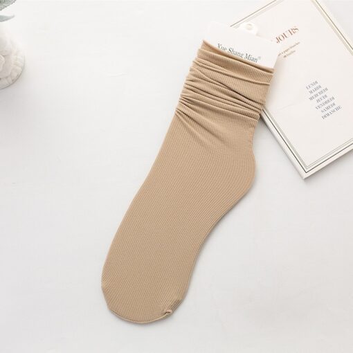Ice socks women's velvet spring and summer women's socks bunching socks tube socks solid color long jk socks fashion socks wholesale - Image 19