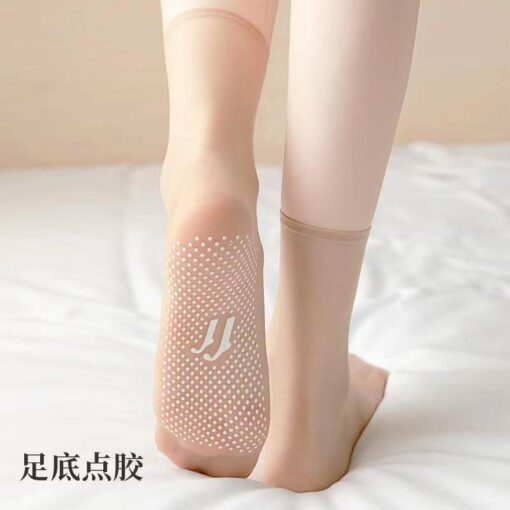 Invisible Crystal socks ultra-thin seamless glue dispensing non-slip massage footbed short stockings transparent shallow mouth tube socks spring and summer New - Image 2