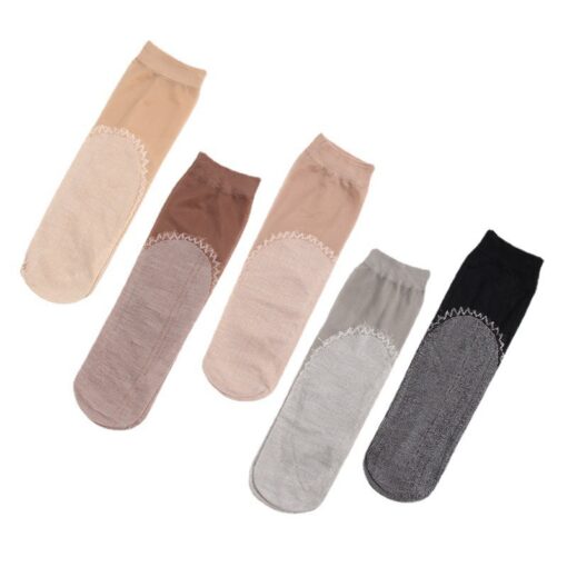 Velvet cotton base steel wire stocking women's short tube second generation spring and summer thin sweat-absorbent non-slip wear-resistant anti-snagging silk Zhuji socks - Image 5