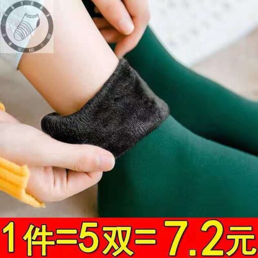 Autumn and Winter nylon fleece-lined thickened snow socks leisure pajamas room socks anti-Pilling stall short socks factory wholesale - Image 8