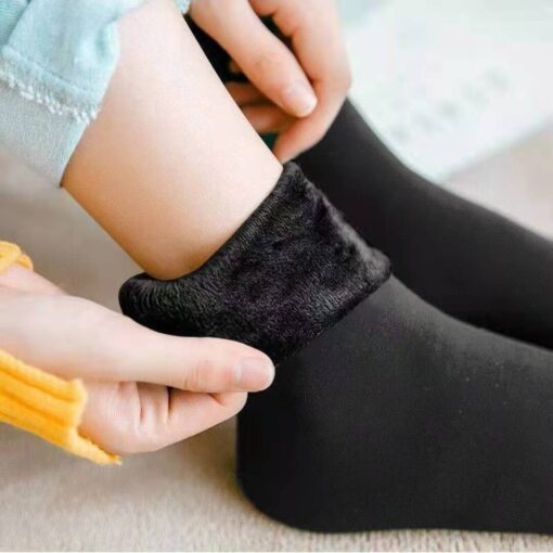 Autumn and Winter nylon fleece-lined thickened snow socks leisure pajamas room socks anti-Pilling stall short socks factory wholesale - Image 6