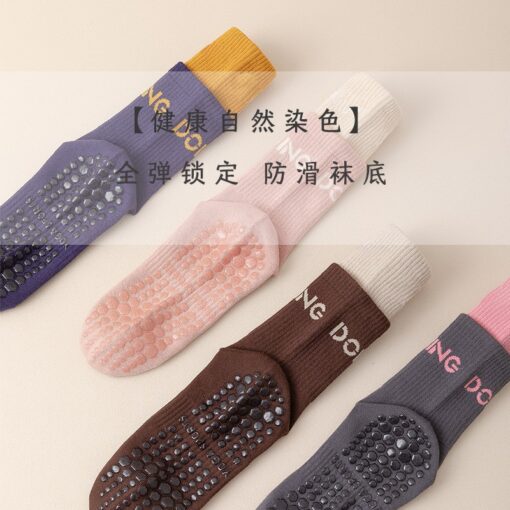 One piece dropshipping women's boneless Pilates non-slip socks athletic socks long socks fitness fall/winter socks for running yoga socks - Image 2