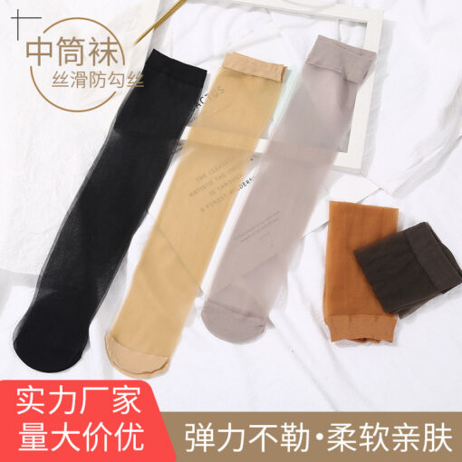 New summer ultra-thin mid-calf crystasilk sock transparent mid-calf length JK socks factory direct sales - Image 2