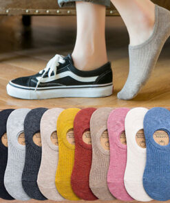 New Four Seasons low cut socks women's low top socks Japanese style stripe women's socks with silicone non-slip invisible women's cotton socks