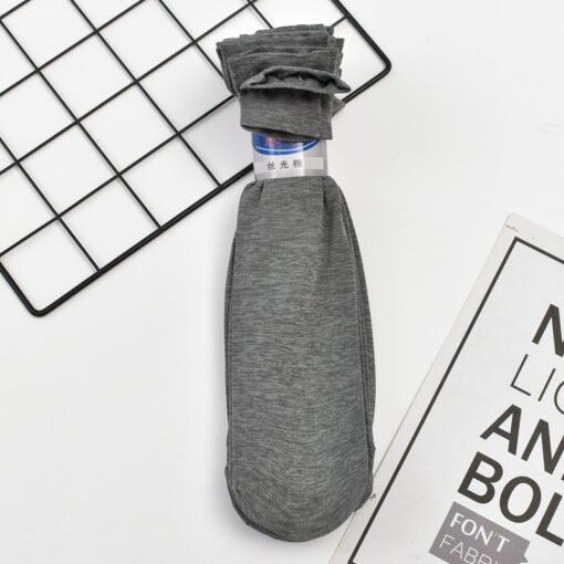 Spring and summer men's business thin stockings mercerized cotton men's socks breathable paired socks solidcolor mid-calf length men's socks wholesale - Image 9
