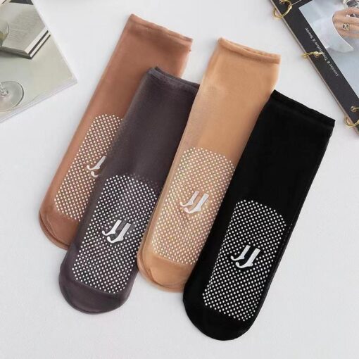 Invisible Crystal socks ultra-thin seamless glue dispensing non-slip massage footbed short stockings transparent shallow mouth tube socks spring and summer New - Image 9