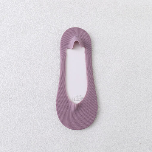 Summer invisible socks Women's Ice Silk round mouth non-slip arbitrary cut thin edge invisible female socks elastic solid color low cut socks - Image 13