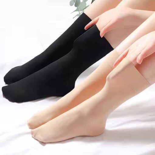 Extra Thick silk stockings women's socks velvet socks autumn and winter mid-calf wear-resistant anti-snagging loose mouth medium thick steel wire stocking - Image 6