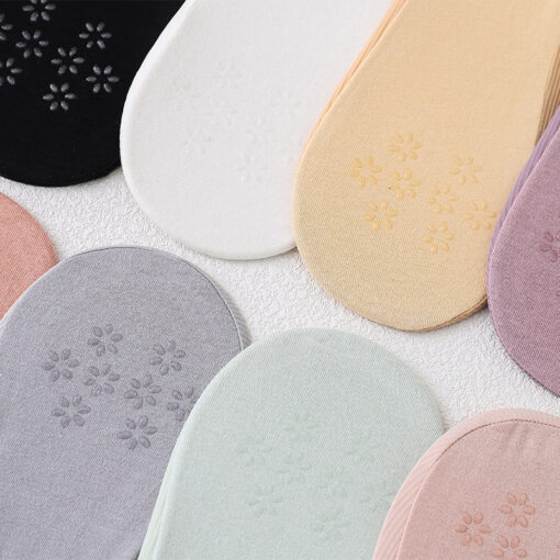 Summer invisible socks Women's Ice Silk round mouth non-slip arbitrary cut thin edge invisible female socks elastic solid color low cut socks - Image 4